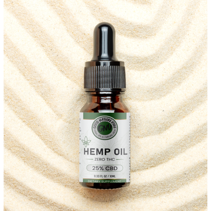 Productvisual van CBD-olie 25% – 30 ml op een neutrale achtergrond