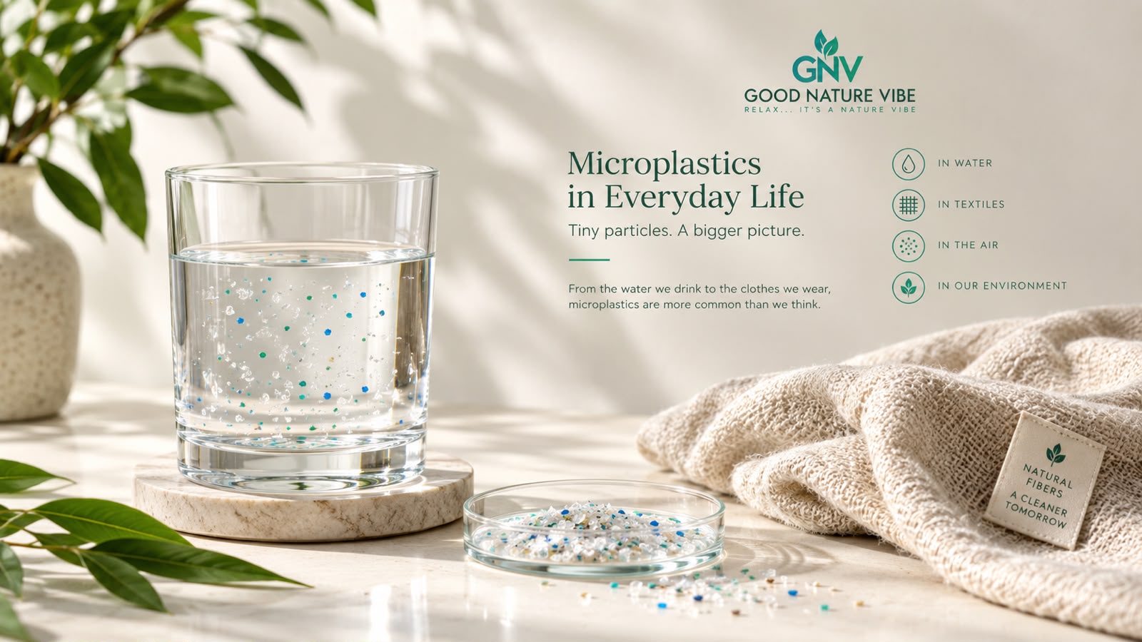 Bronnen van microplastics in water, textiel en dagelijkse plasticproducten