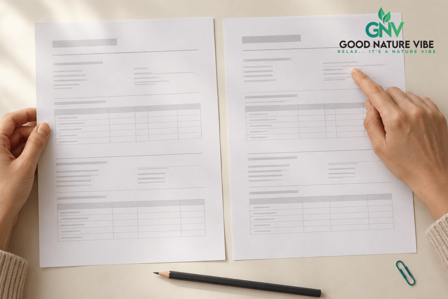 Redactionele sfeerfoto over het vergelijken van documentgegevens. Er zijn geen echte batchcodes of analyseresultaten afgebeeld.